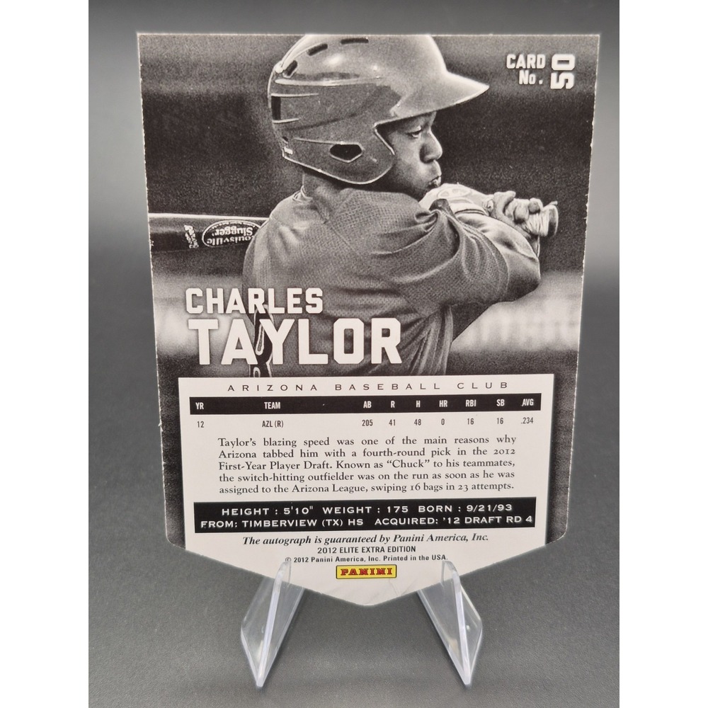 2012 Elite Extra Editoon Charles Taylor #50 Die-Cut‎ Auto Gold /5 Cardinals (AU) - Picture 2 of 11